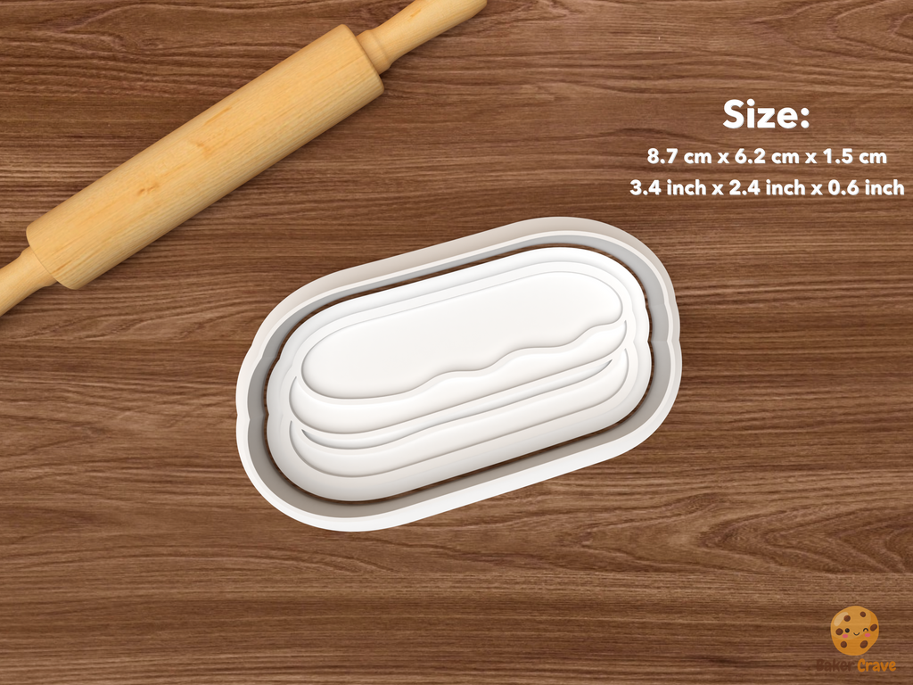 French Pastry Cookie Cutter Set STL File - single eclair