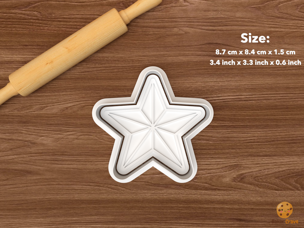 Christmas Star Lantern Cookie Cutter Set STL File - single faceted five point star
