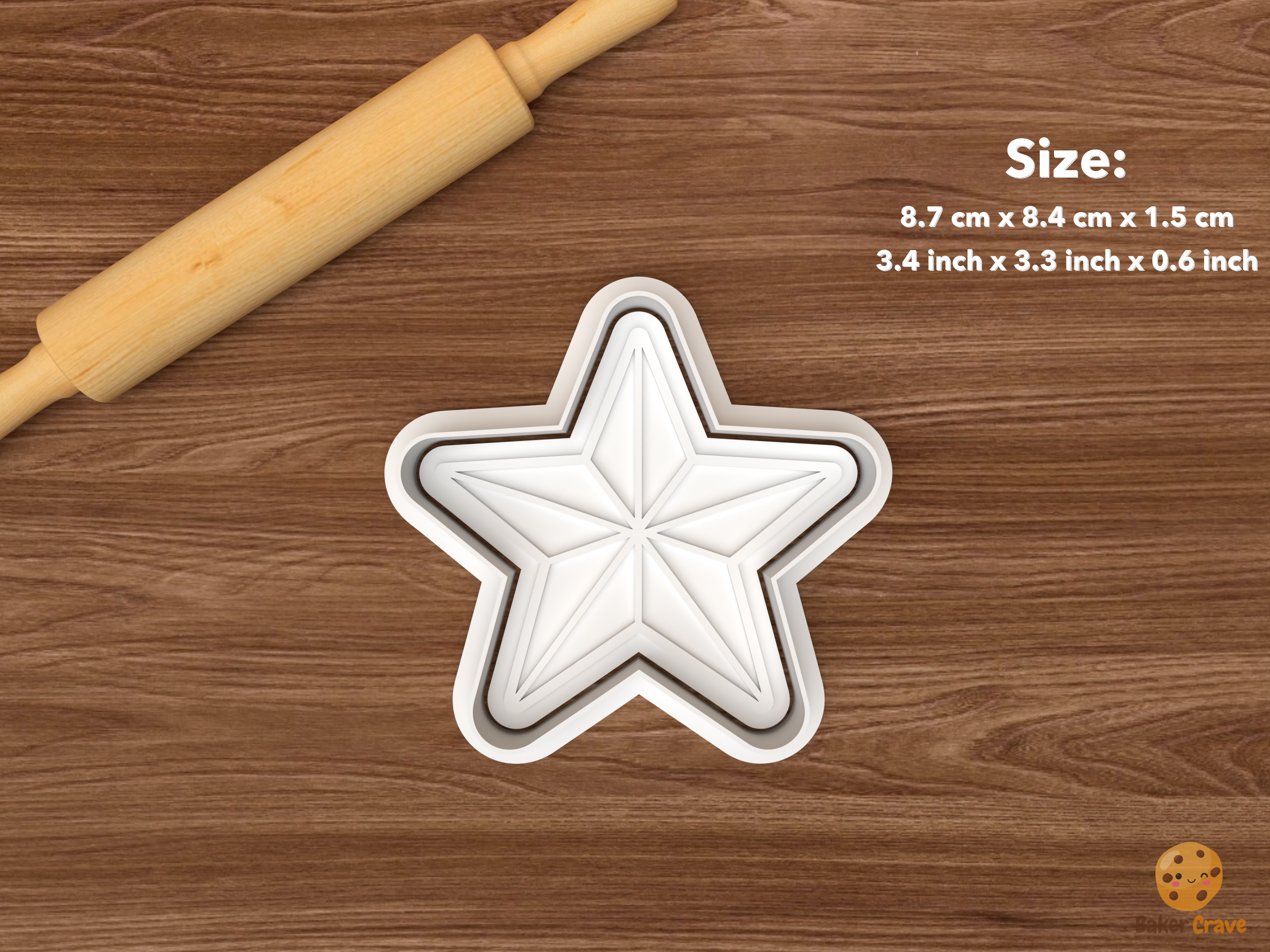 Christmas Star Lantern Cookie Cutter Set STL File - single faceted five point star