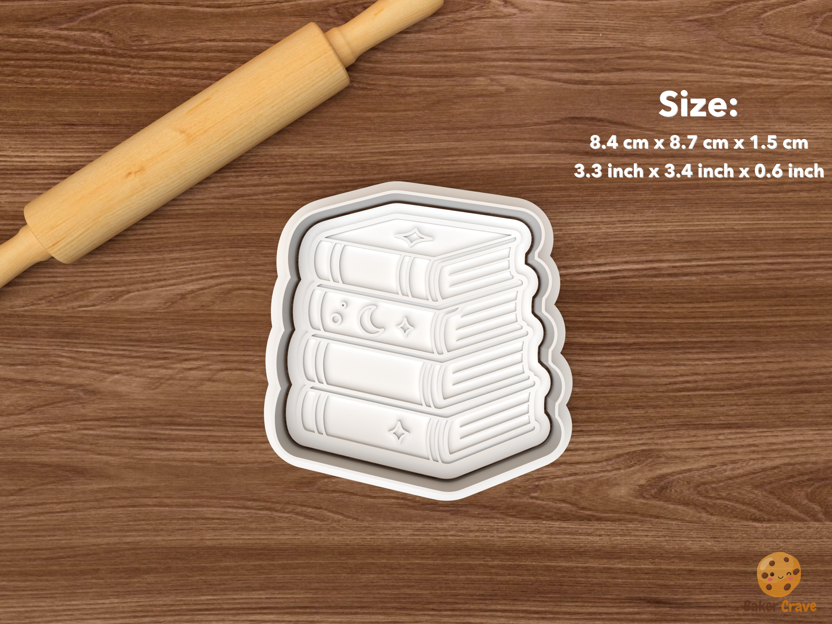 Romantasy Cookie Cutter Set STL File - single fantasy book stack