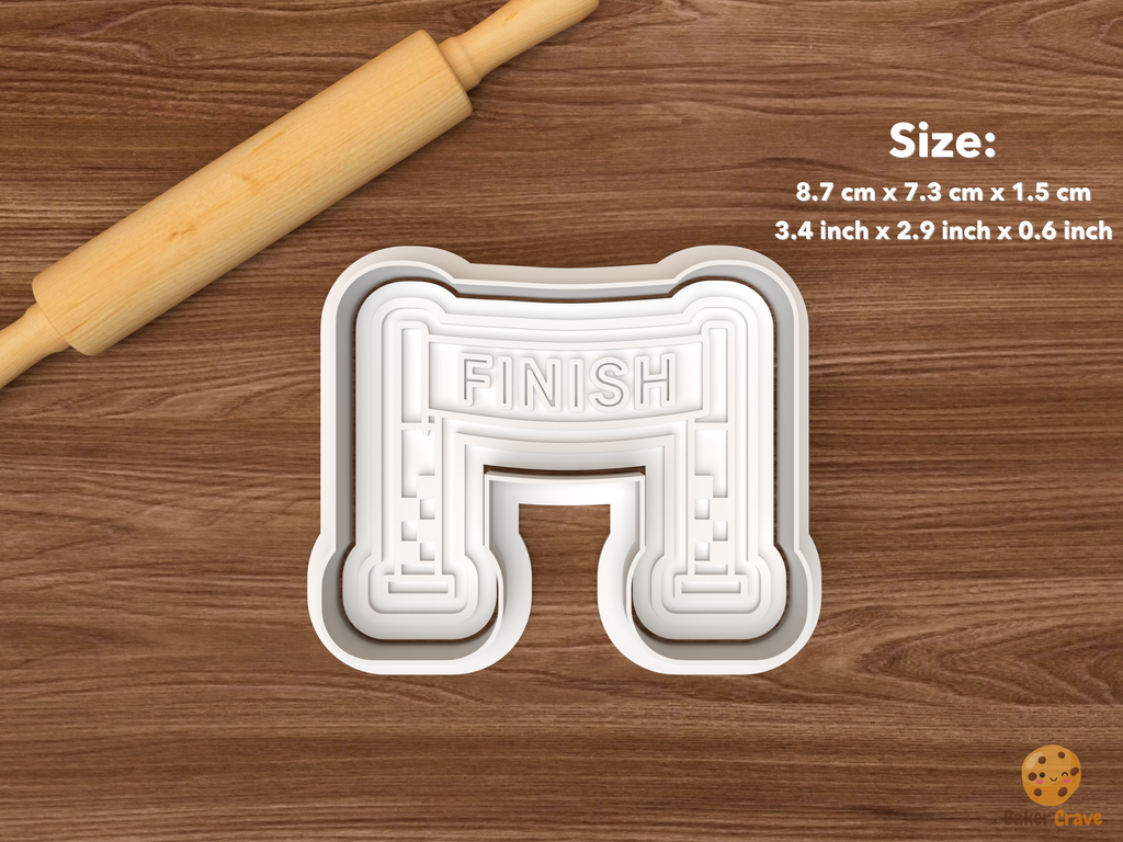 Running Marathon Cookie Cutter Set STL File - single finish line