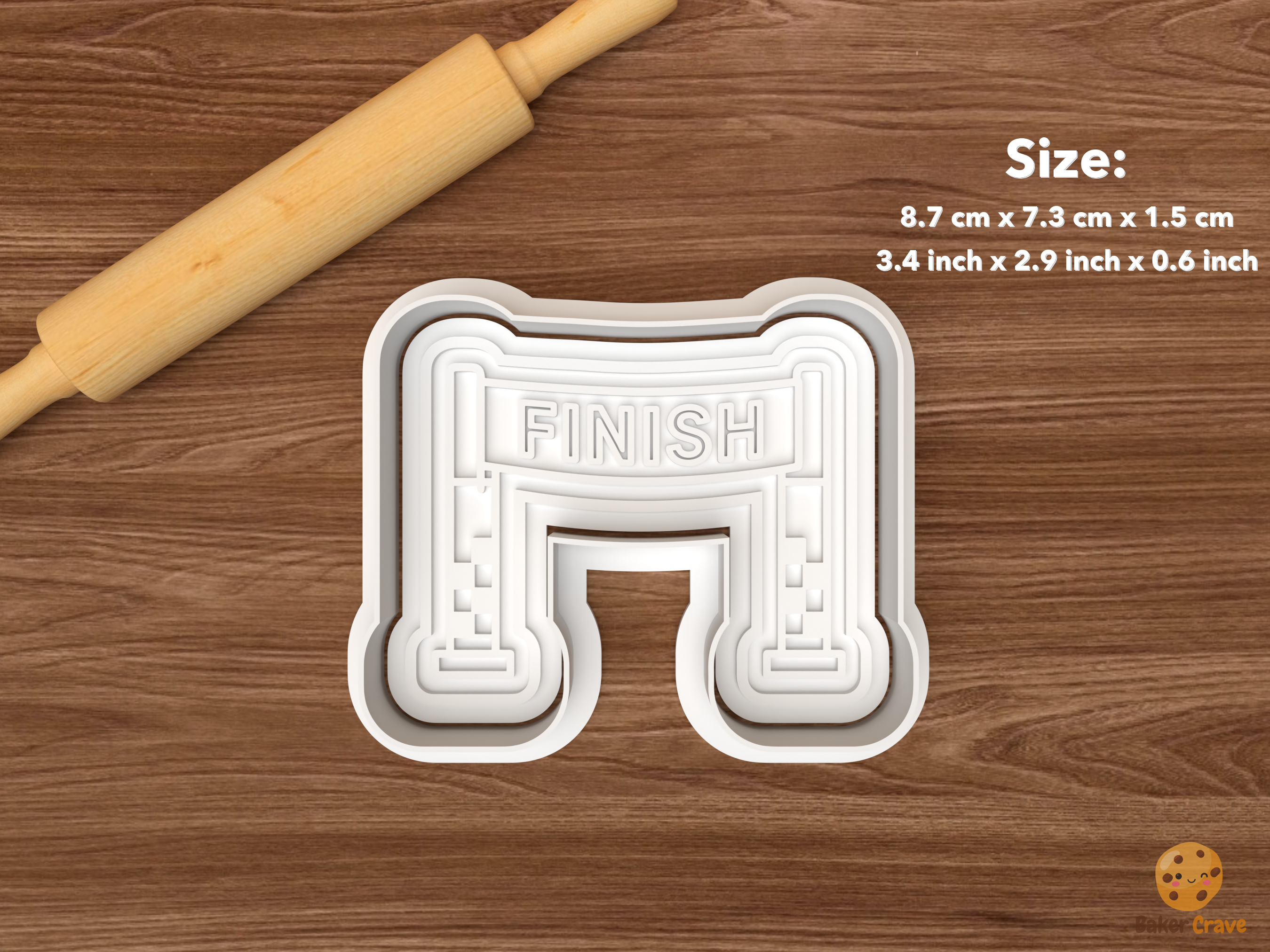 Running Marathon Cookie Cutter Set STL File - single finish line