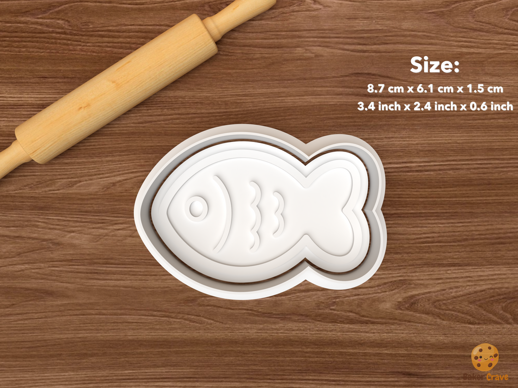 Cat Birthday Cookie Cutter Set STL File - single fish treat
