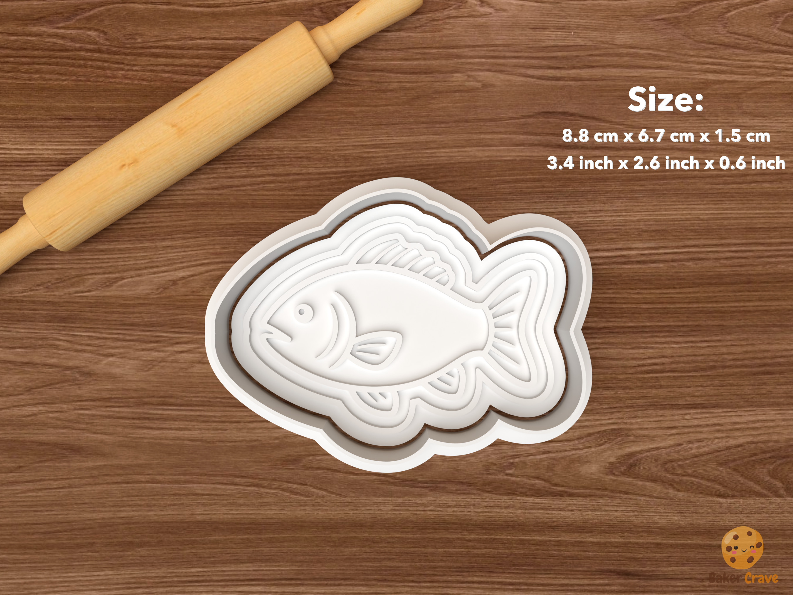Lake Life Fishing Cookie Cutter Set STL File - single fish