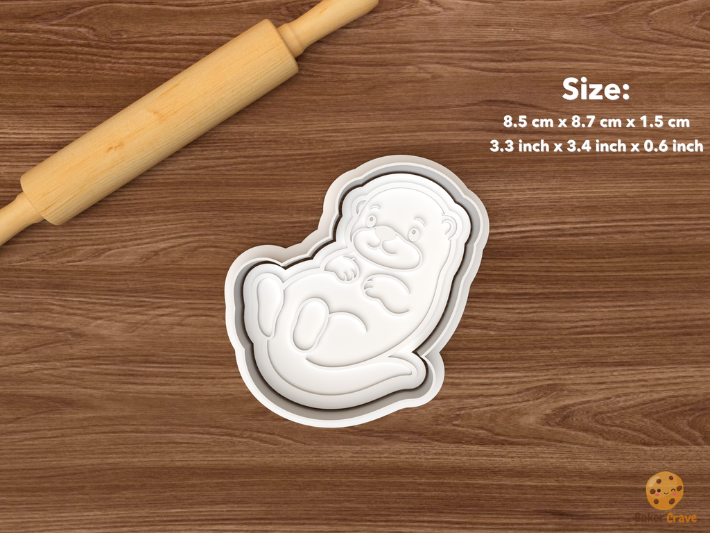 Otter Cookie Cutter Set STL File - single floating otter