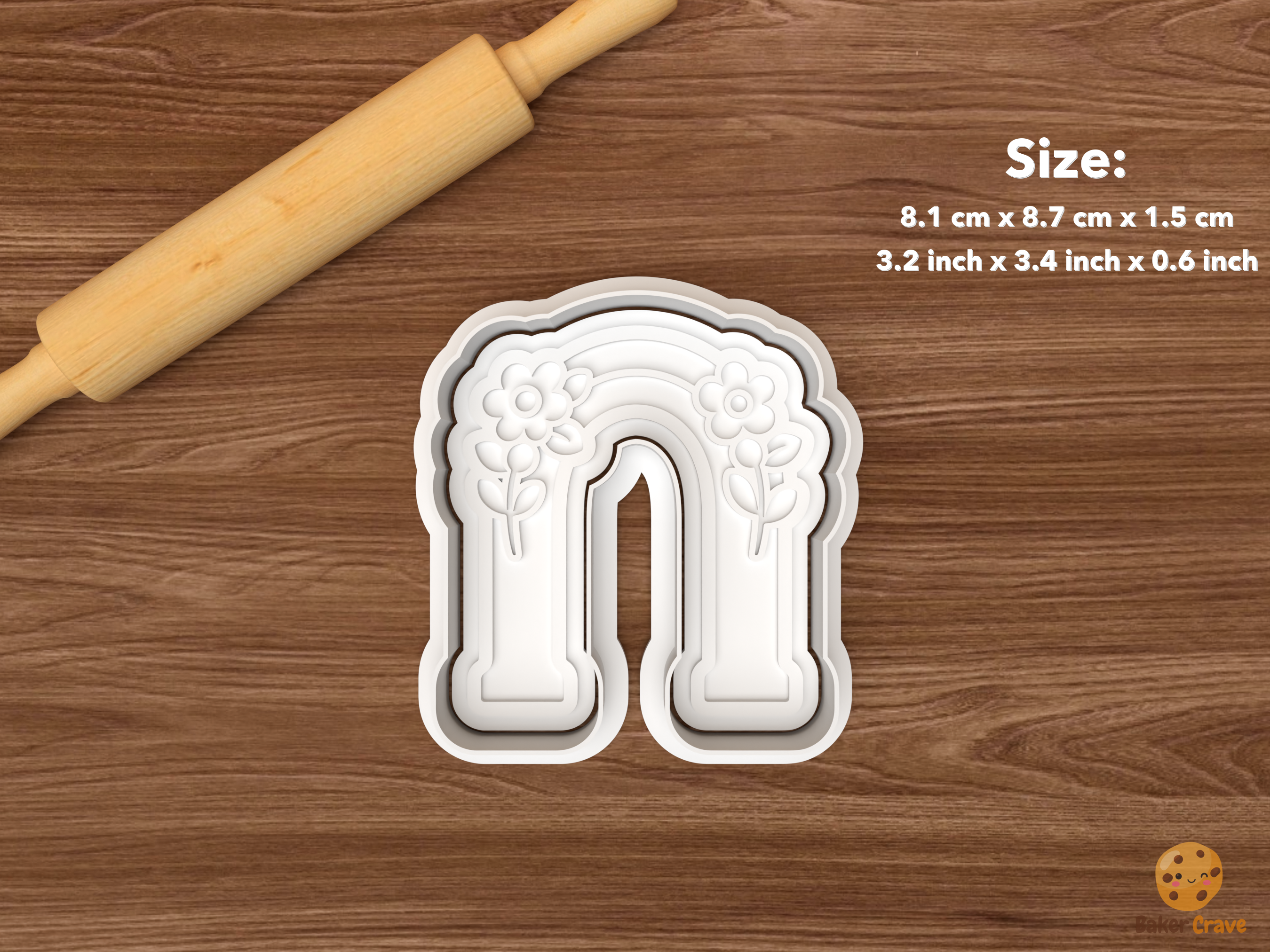 Bridal Shower Cookie Cutter Set STL File - single floral arch