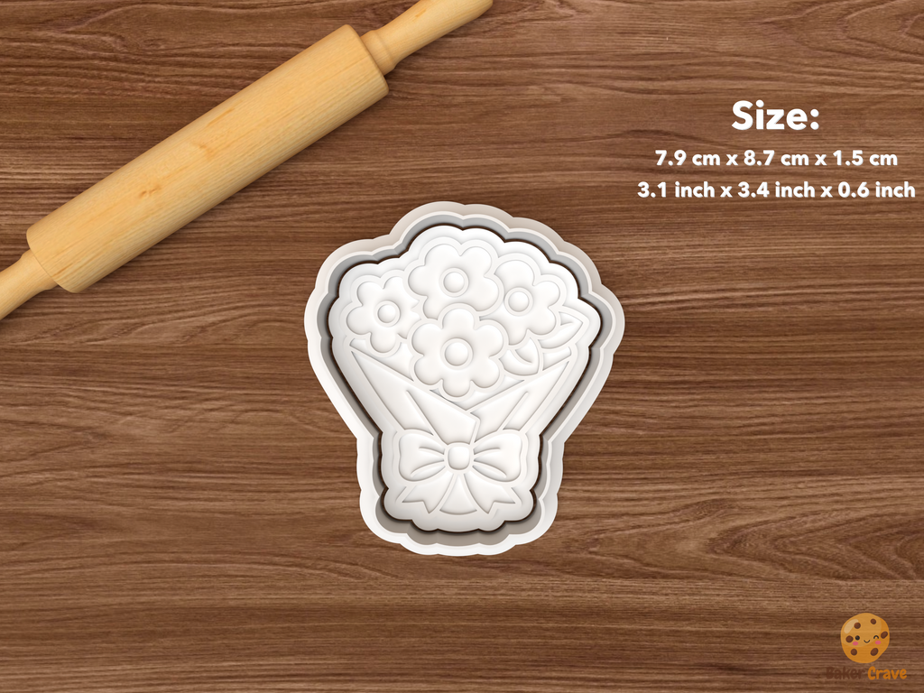 Promposal Cookie Cutter Set STL File - single flower bouquet