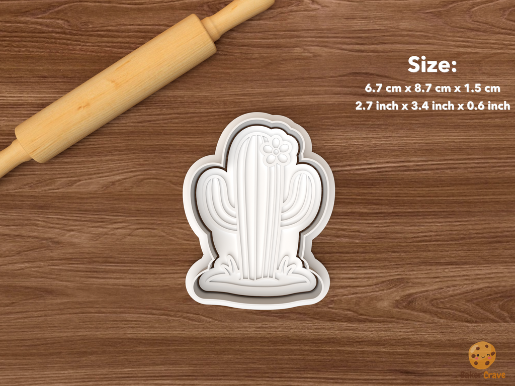 Western Ranch Cookie Cutter Set STL File - single flower cactus