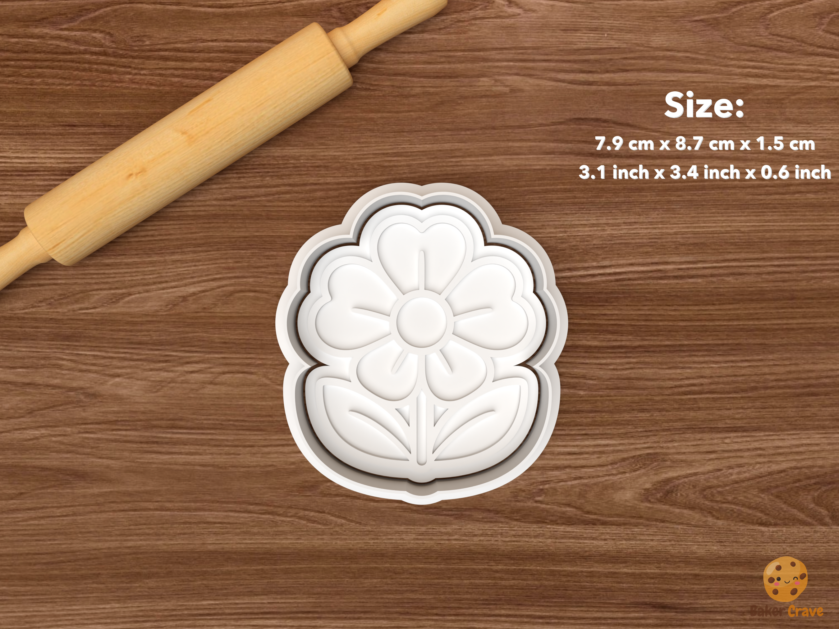 Baking Essentials Cookie Cutter Set STL File - single flower