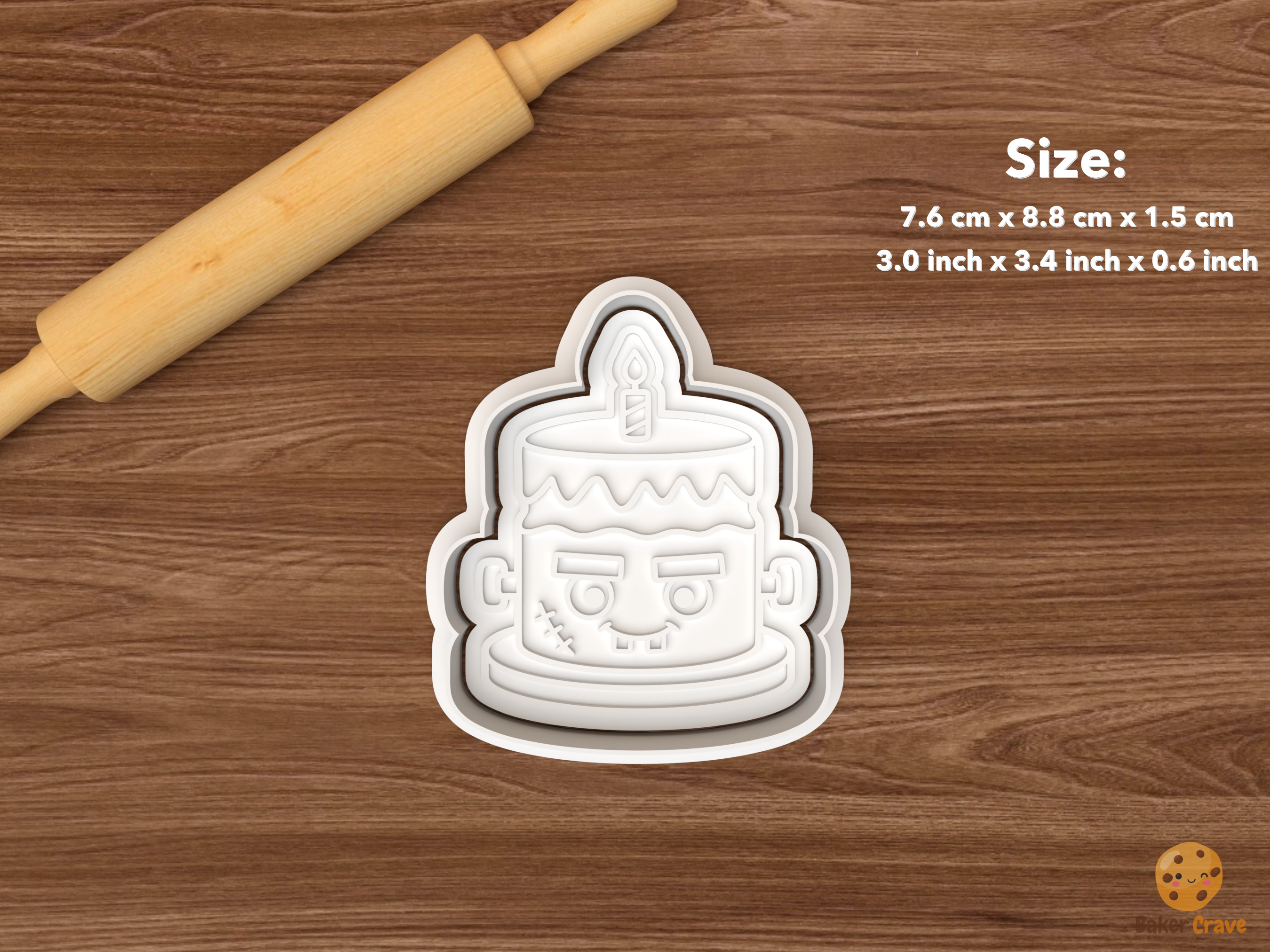 Cute Halloween Monster Party Cookie Cutter Set STL File - single frankenstein cake