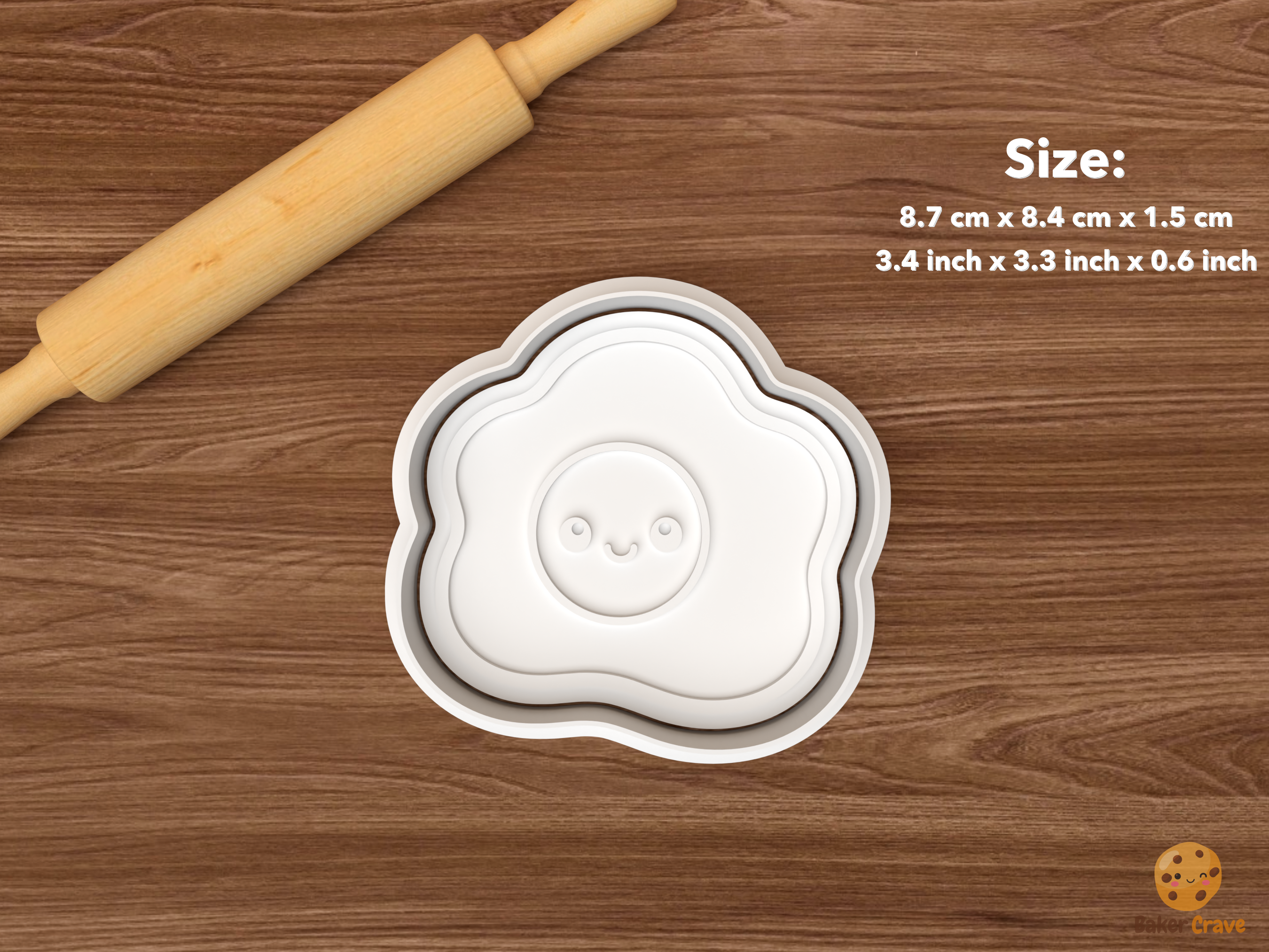 Kawaii Breakfast Cookie Cutter Set STL File - single fried egg