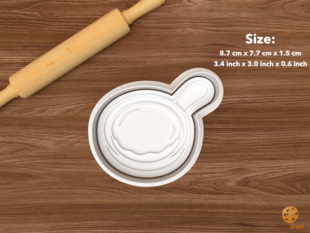 Pancake Breakfast Cookie Cutter Set STL File - single frying pan pancake