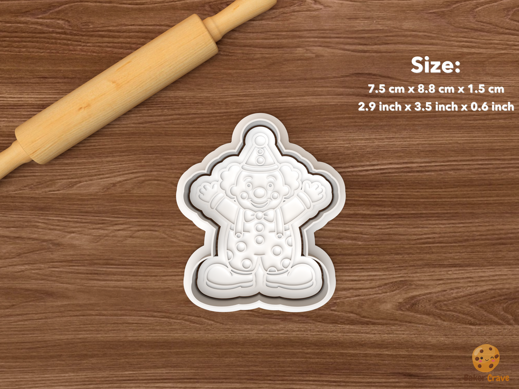 Clown Cookie Cutter Set STL File - single full clown