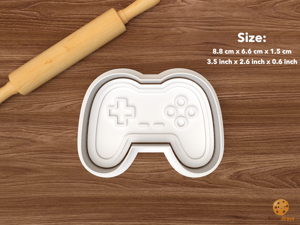 Retro Gaming Cookie Cutter Set STL File - single game controller