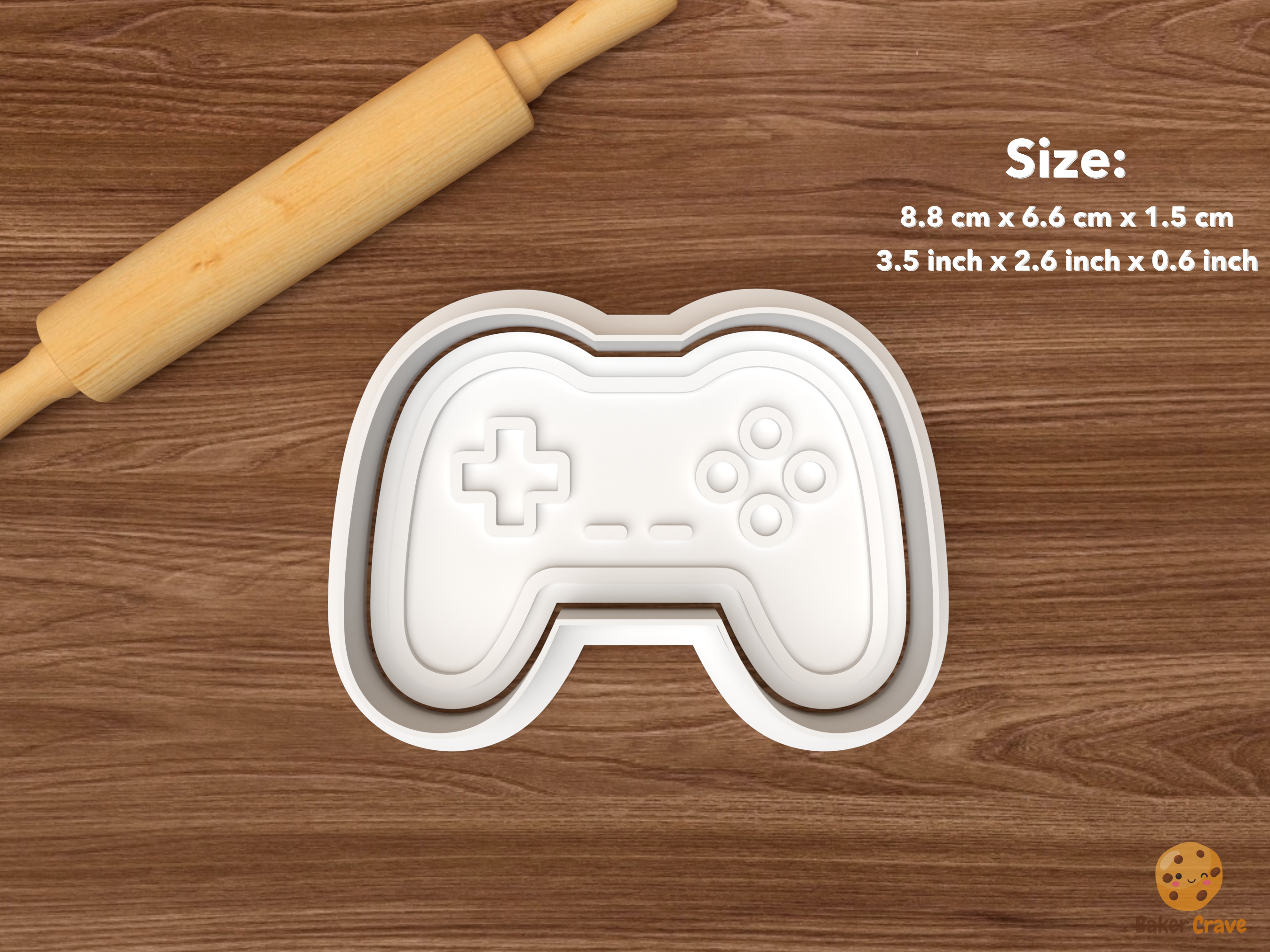 Retro Gaming Cookie Cutter Set STL File - single game controller