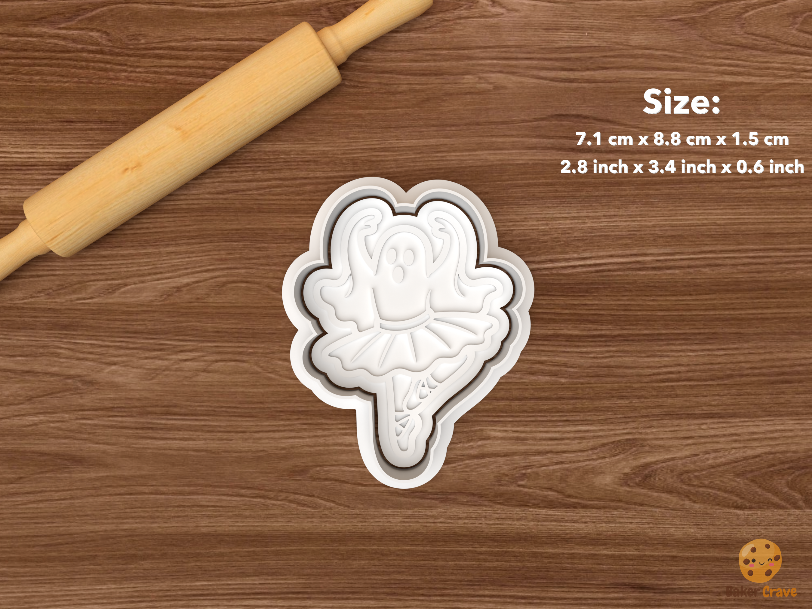 Halloween Ballet Cookie Cutter Set STL File - single ghost ballerina