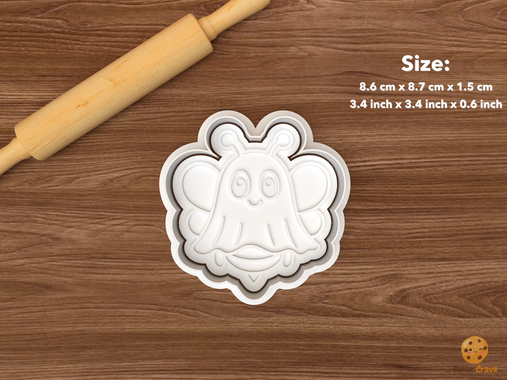 Halloween Bee Cookie Cutter Set STL File - single ghost bee