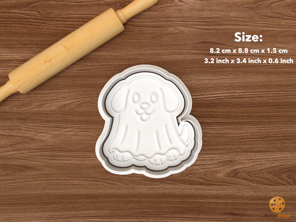Halloween Pet Cookie Cutter Set STL File - single ghost dog