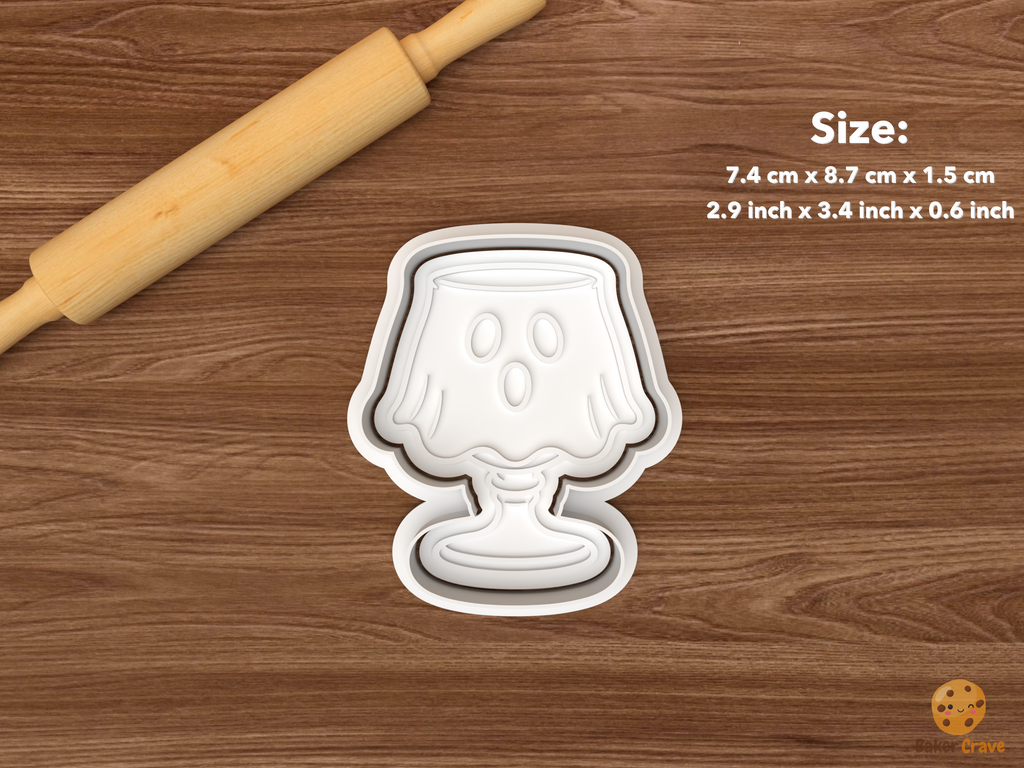 Halloween Witchy Cocktail Cookie Cutter Set STL File - single ghost goblet