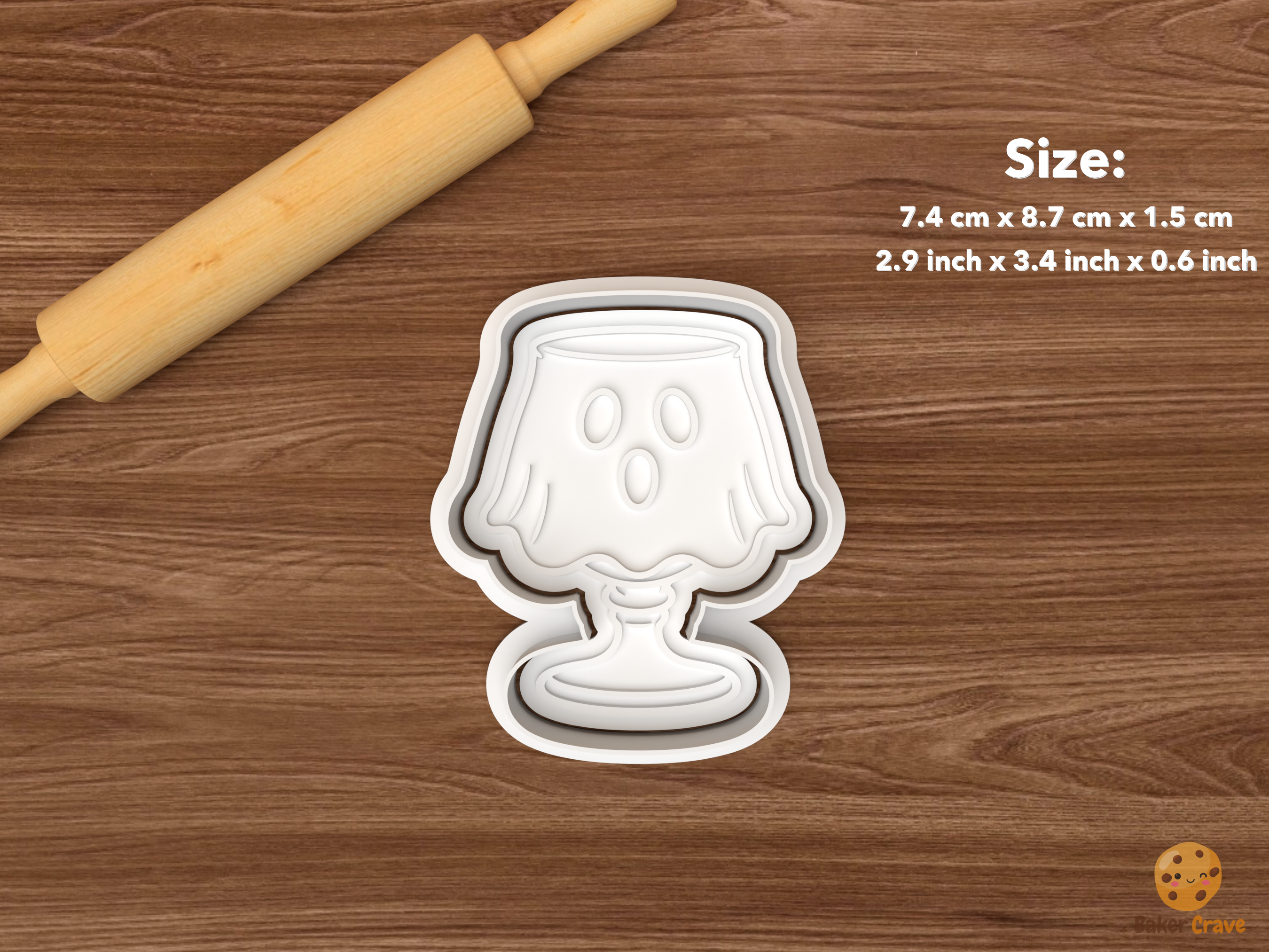 Halloween Witchy Cocktail Cookie Cutter Set STL File - single ghost goblet