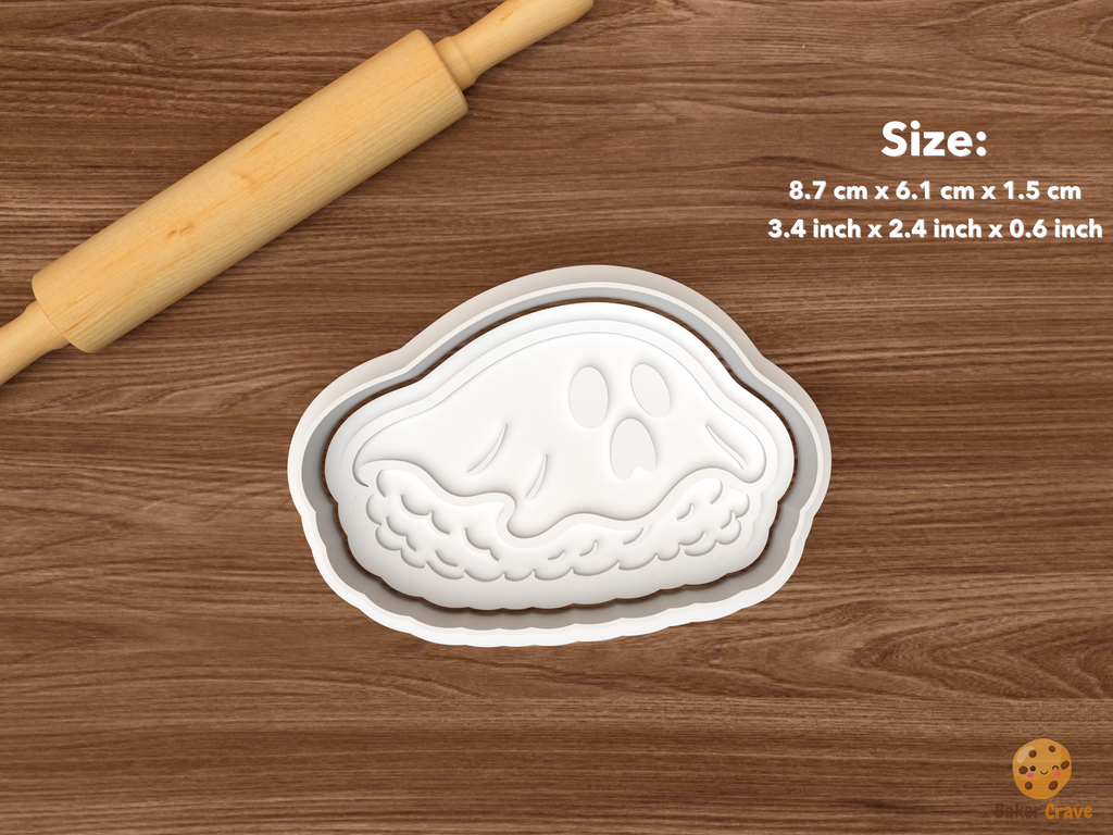 Halloween Sushi Cookie Cutter Set STL File - single ghost nigiri