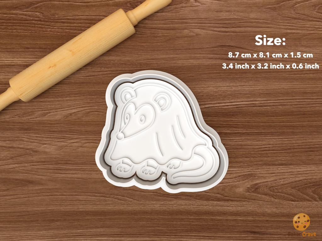 Halloween Opossum Cookie Cutter Set STL File - single ghost opossum