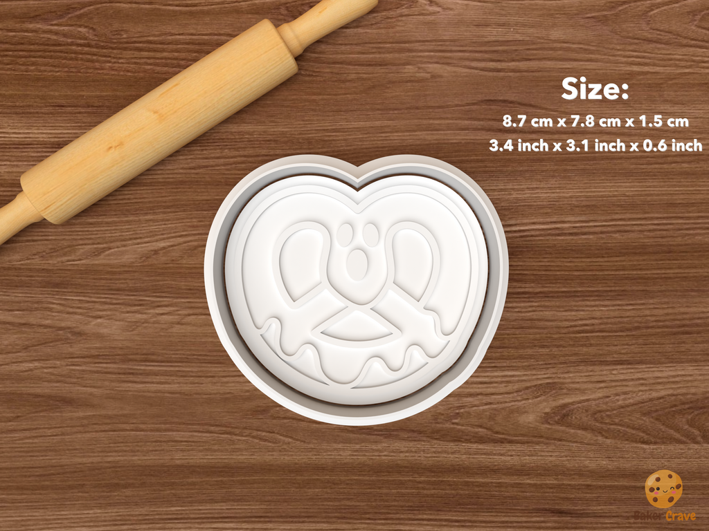 Halloween Pretzel Cookie Cutter Set STL File - single ghost pretzel