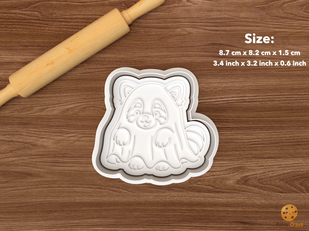 Halloween Red Panda Cookie Cutter Set STL File - single ghost red panda