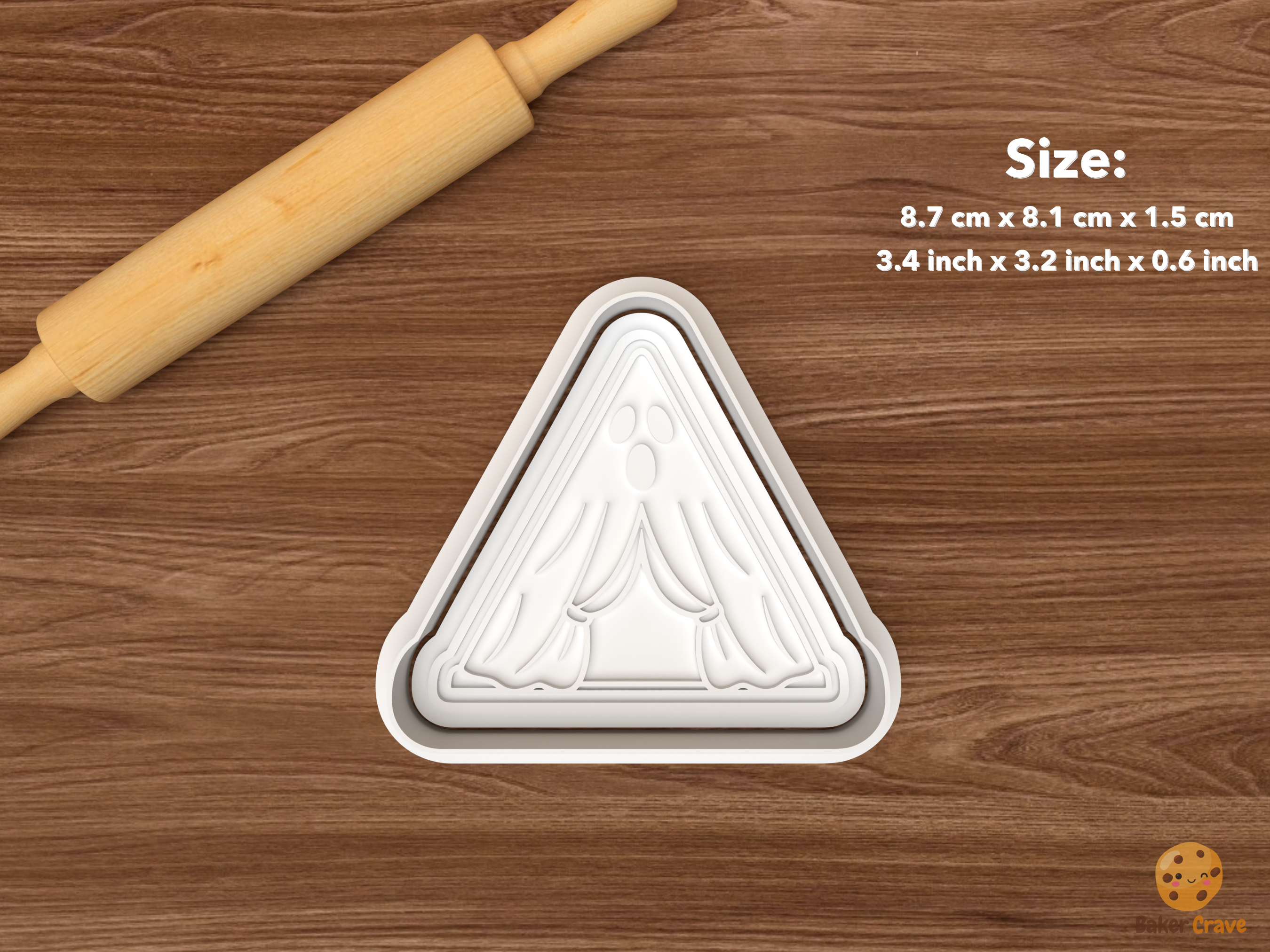 Halloween Camping Cookie Cutter Set STL File - single ghost tent