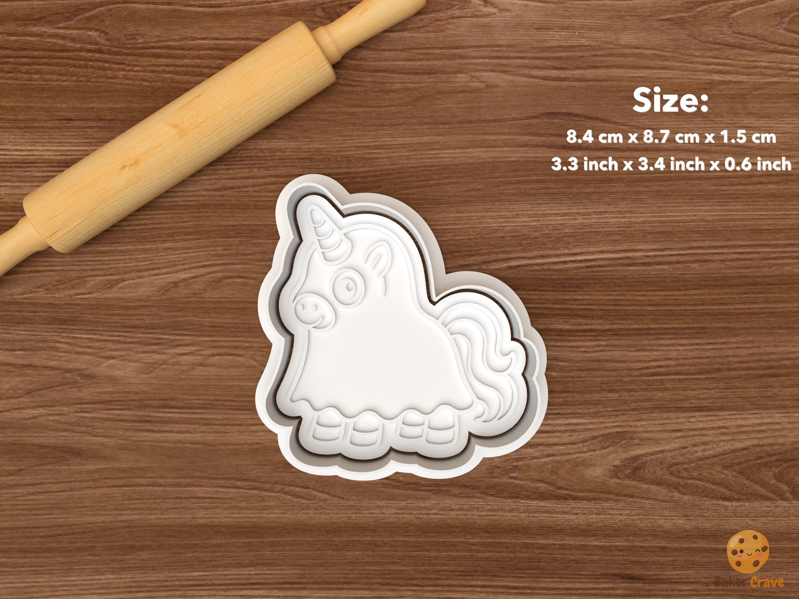 Halloween Unicorn Cookie Cutter Set STL File - single ghost unicorn