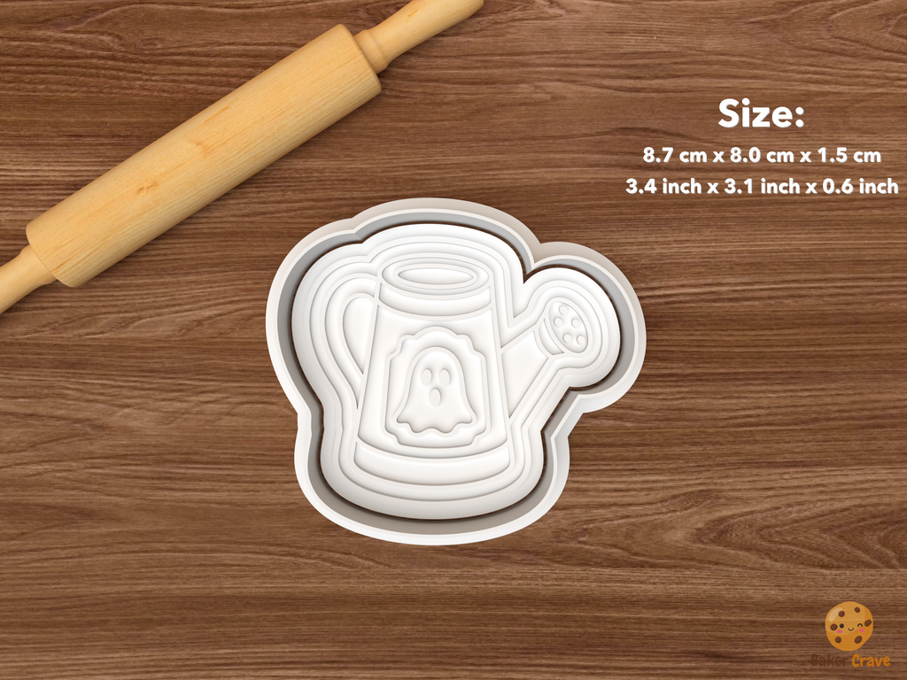 Spooky Garden Cookie Cutter Set STL File - single ghost watering can