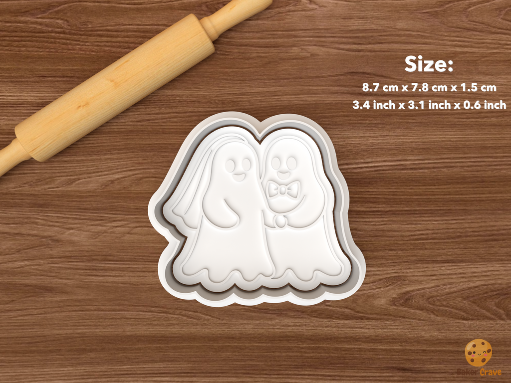 Halloween Wedding Couple Cookie Cutter Set STL File