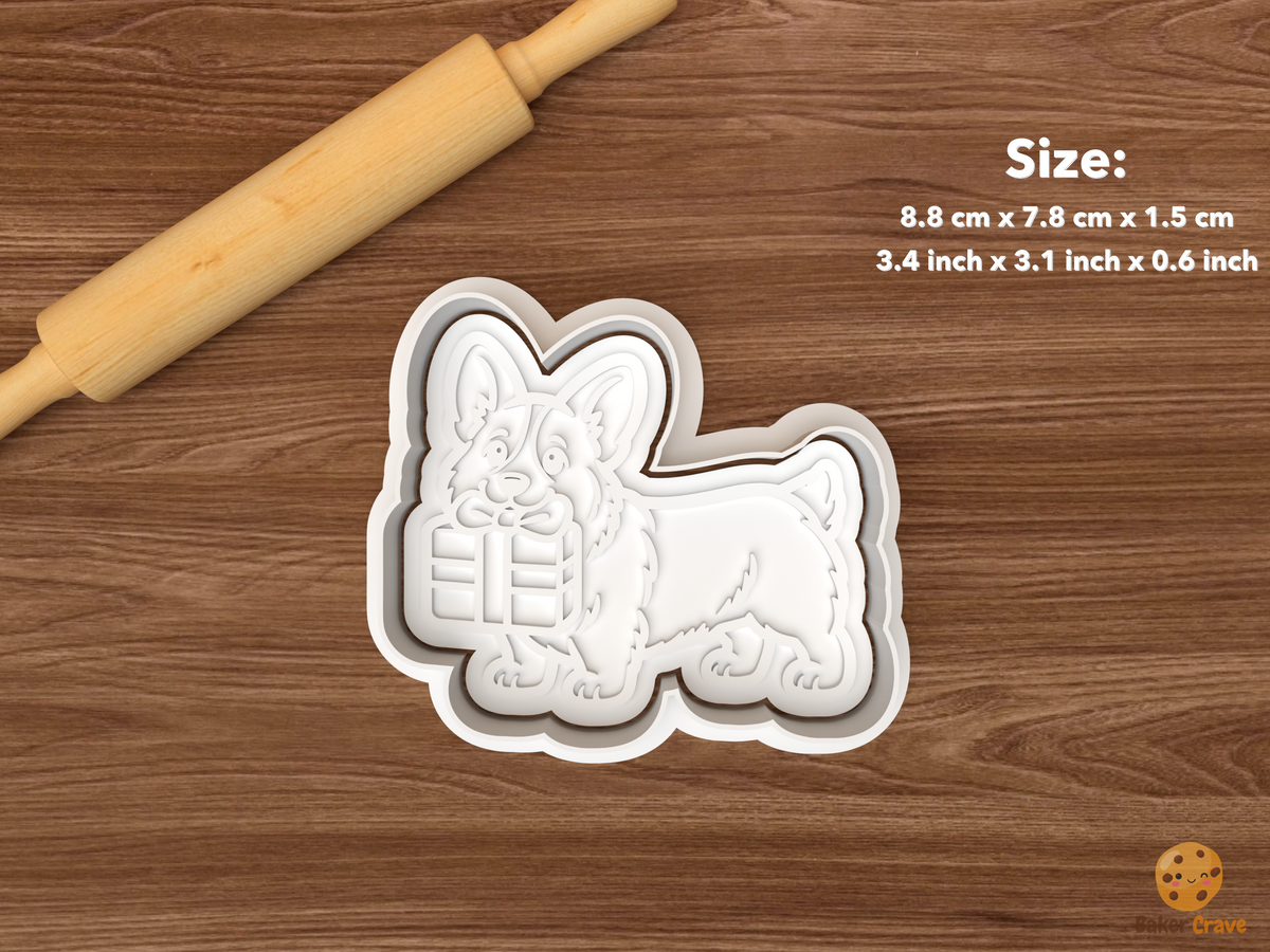 Christmas Corgis Dog Cookie Cutter Set