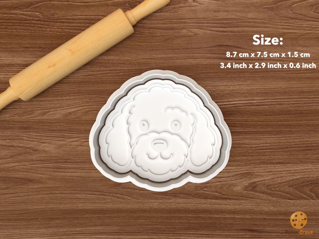 Goldendoodle Cookie Cutter Set STL File - single goldendoodle face