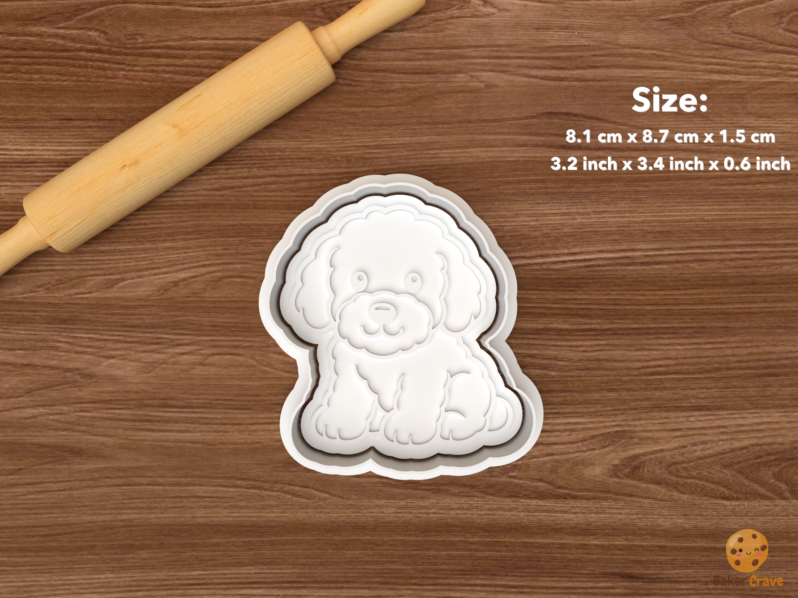 Goldendoodle Cookie Cutter Set STL File - single goldendoodle puppy