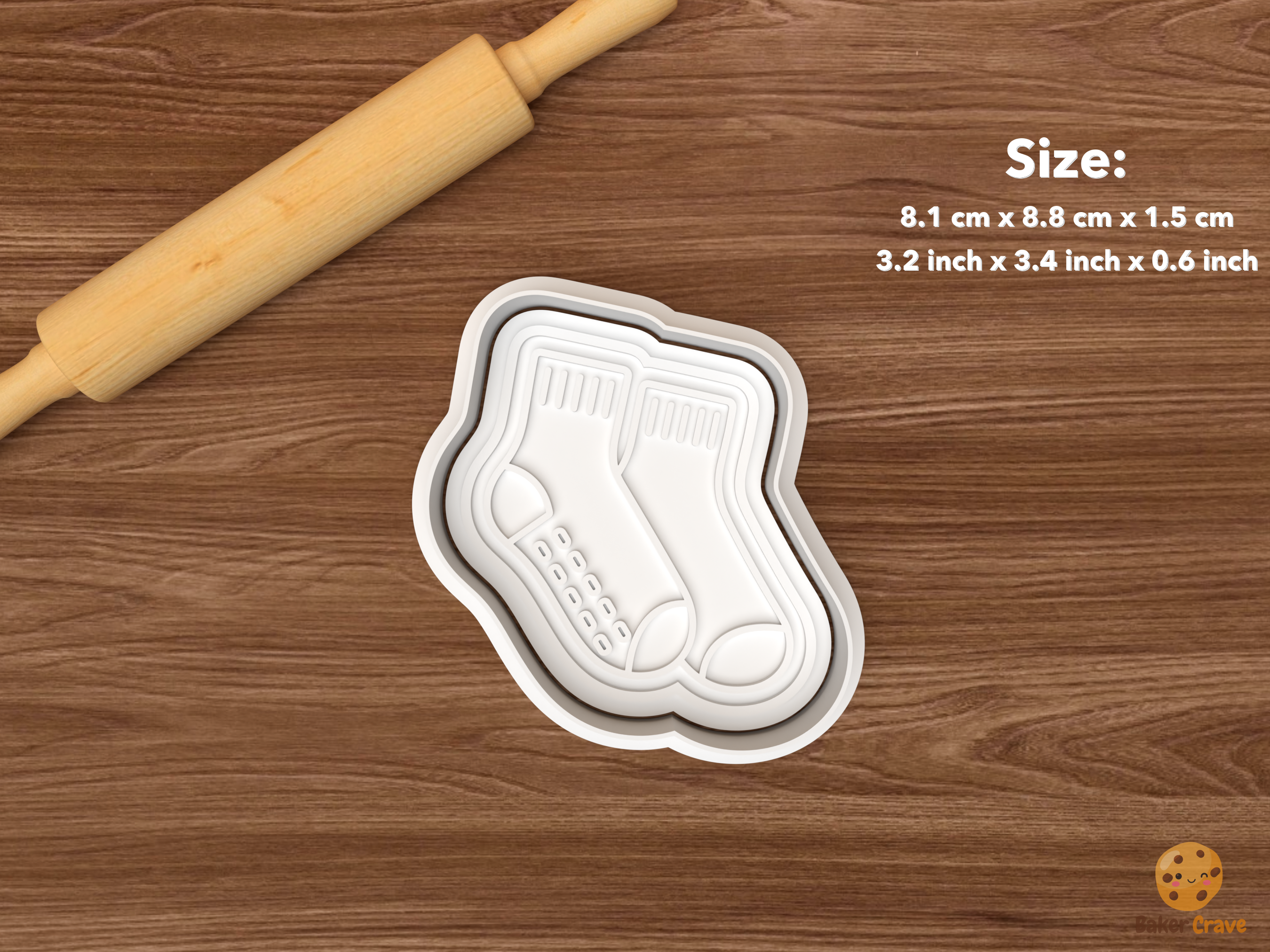 Pilates Wellness Cookie Cutter Set STL File - single grip socks