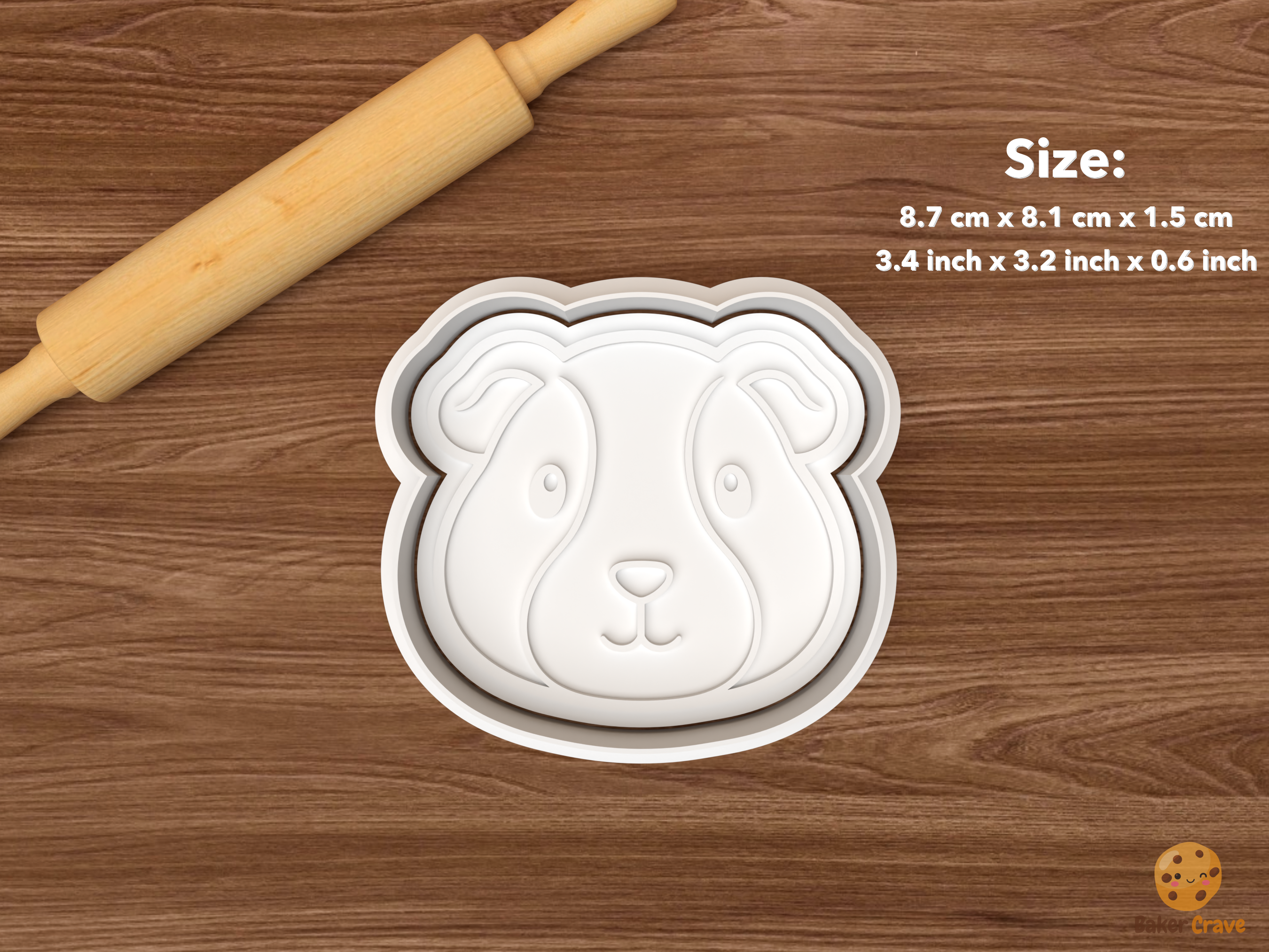 Guinea Pig Cookie Cutter Set STL File - single guinea pig face