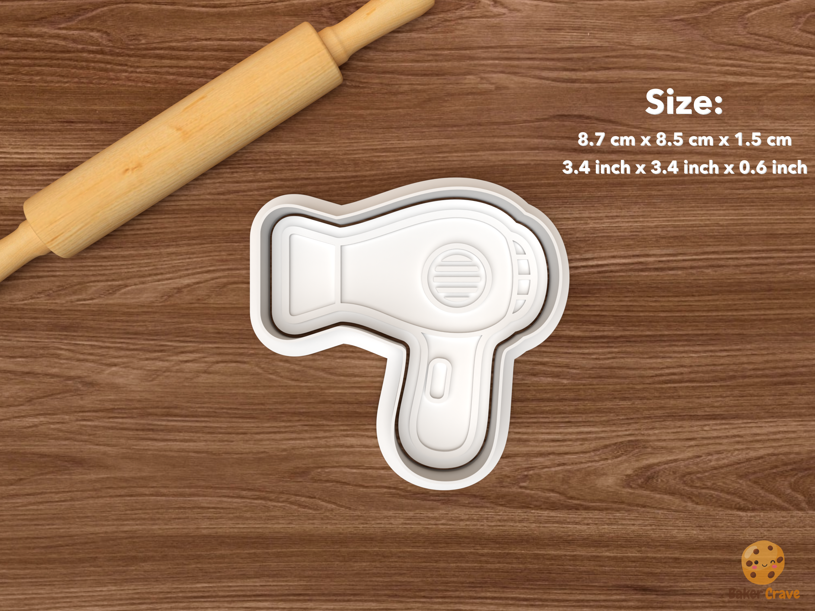 Hair Stylist Salon Cookie Cutter Set STL File - single hair dryer