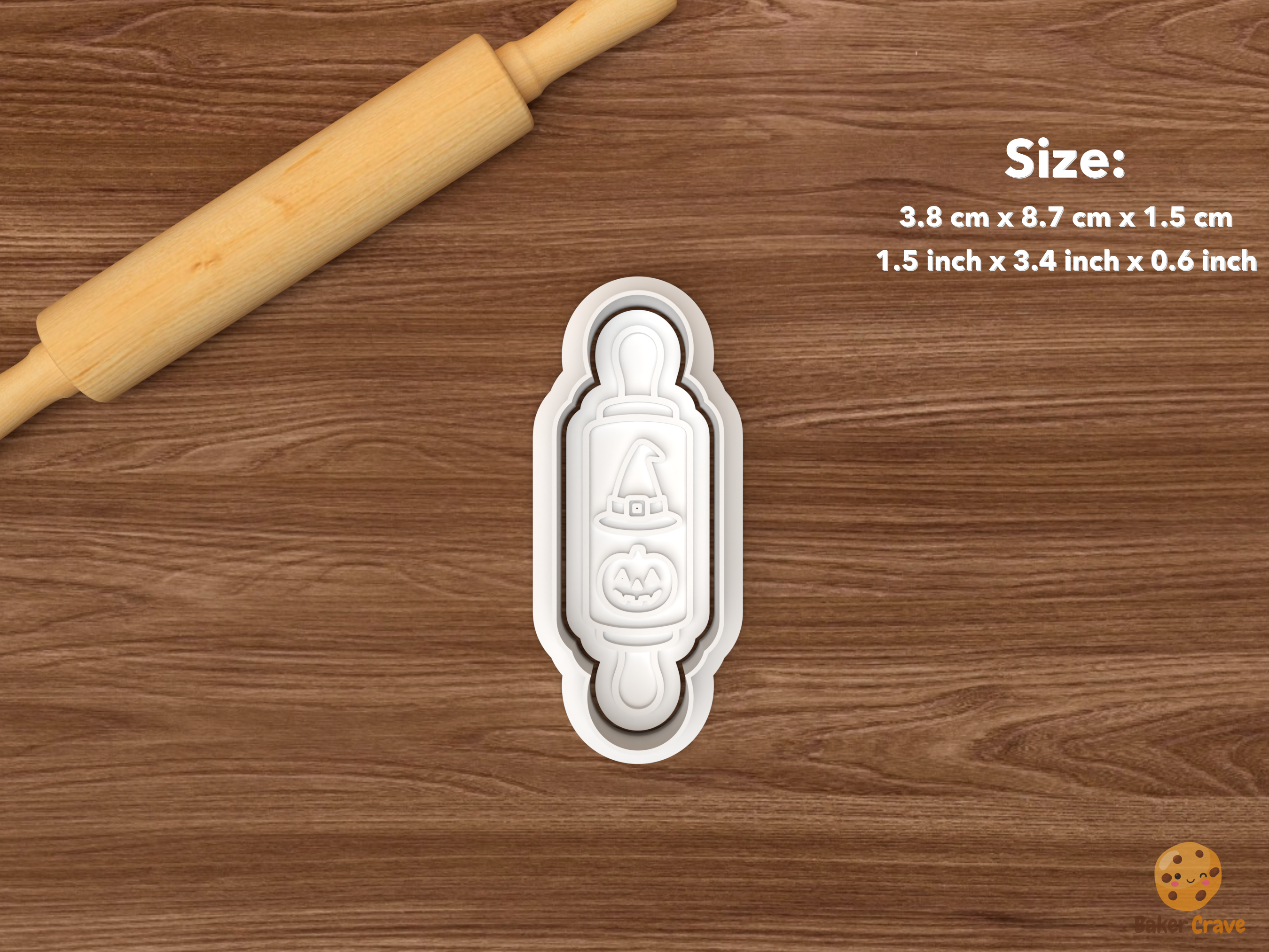 Halloween Bakery Cookie Cutter Set STL File - single halloween rolling pin