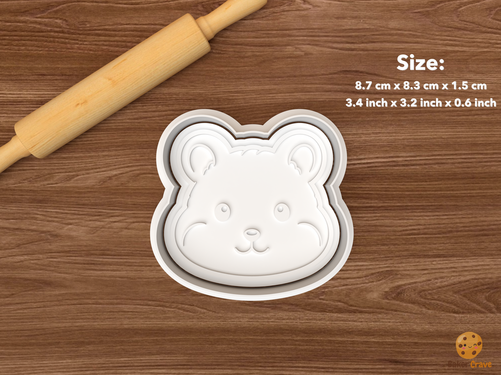 Hamster Cookie Cutter Set STL File - single hamster face