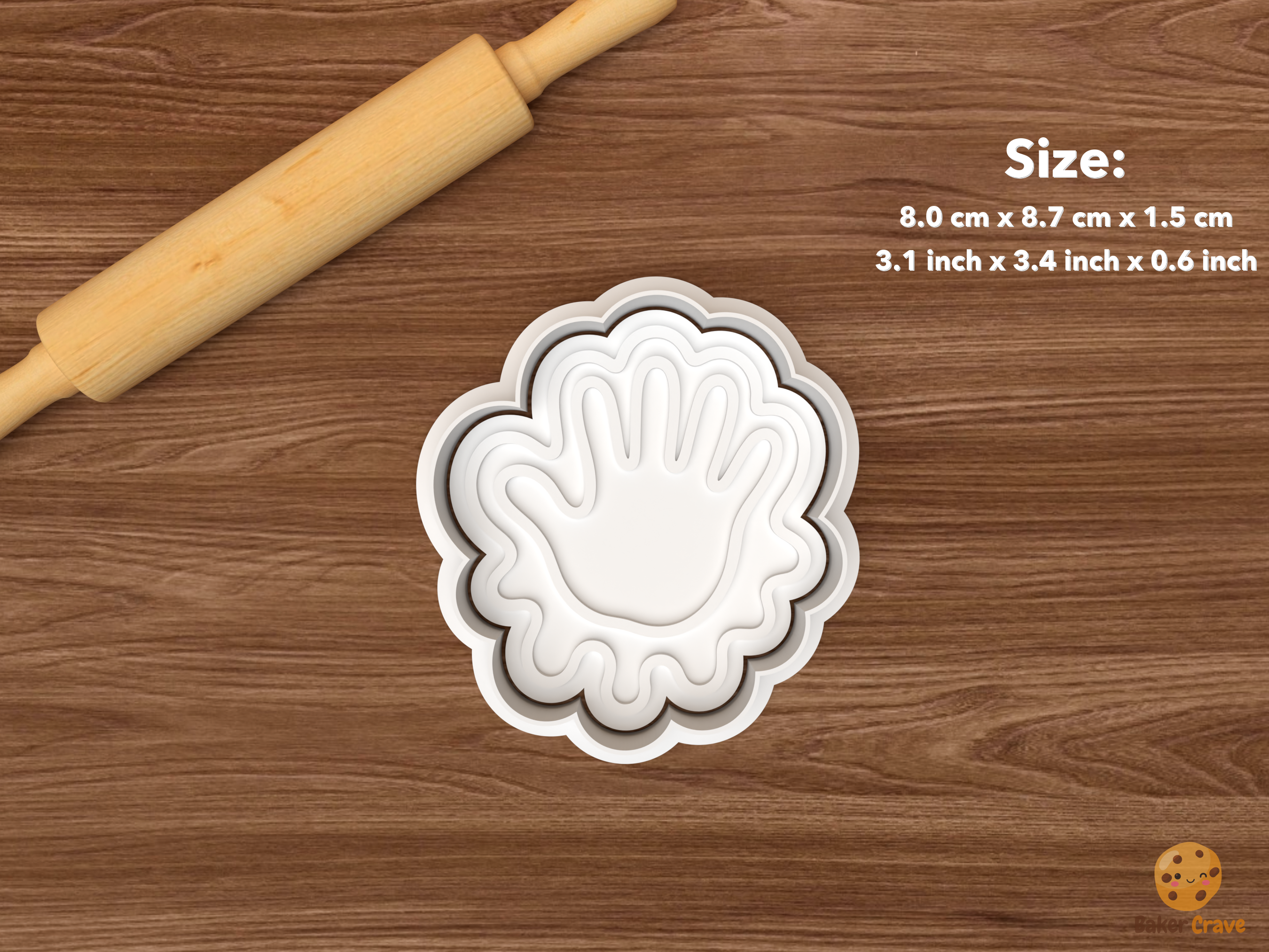 Kids Art Day Cookie Cutter Set STL File - single handprint paint splatter