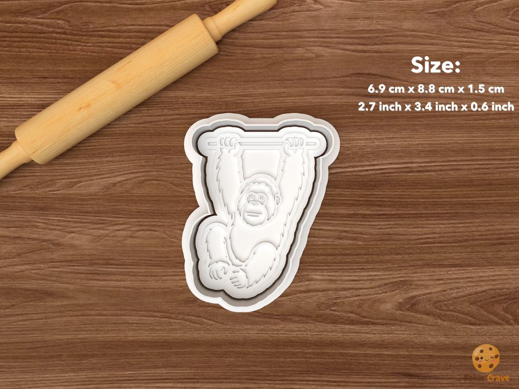Orangutan Cookie Cutter Set STL File - single hanging orangutan