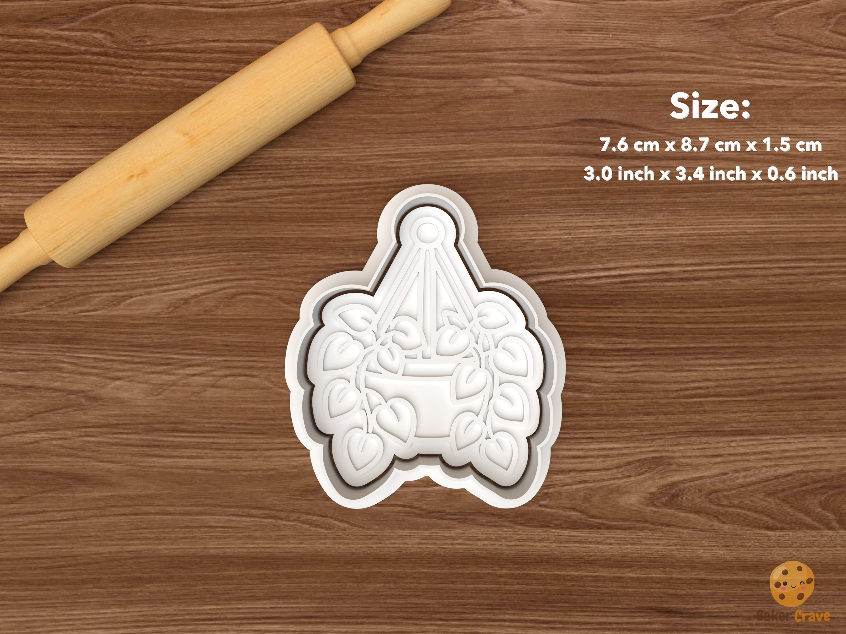Houseplant Cookie Cutter Set STL File - single hanging plant