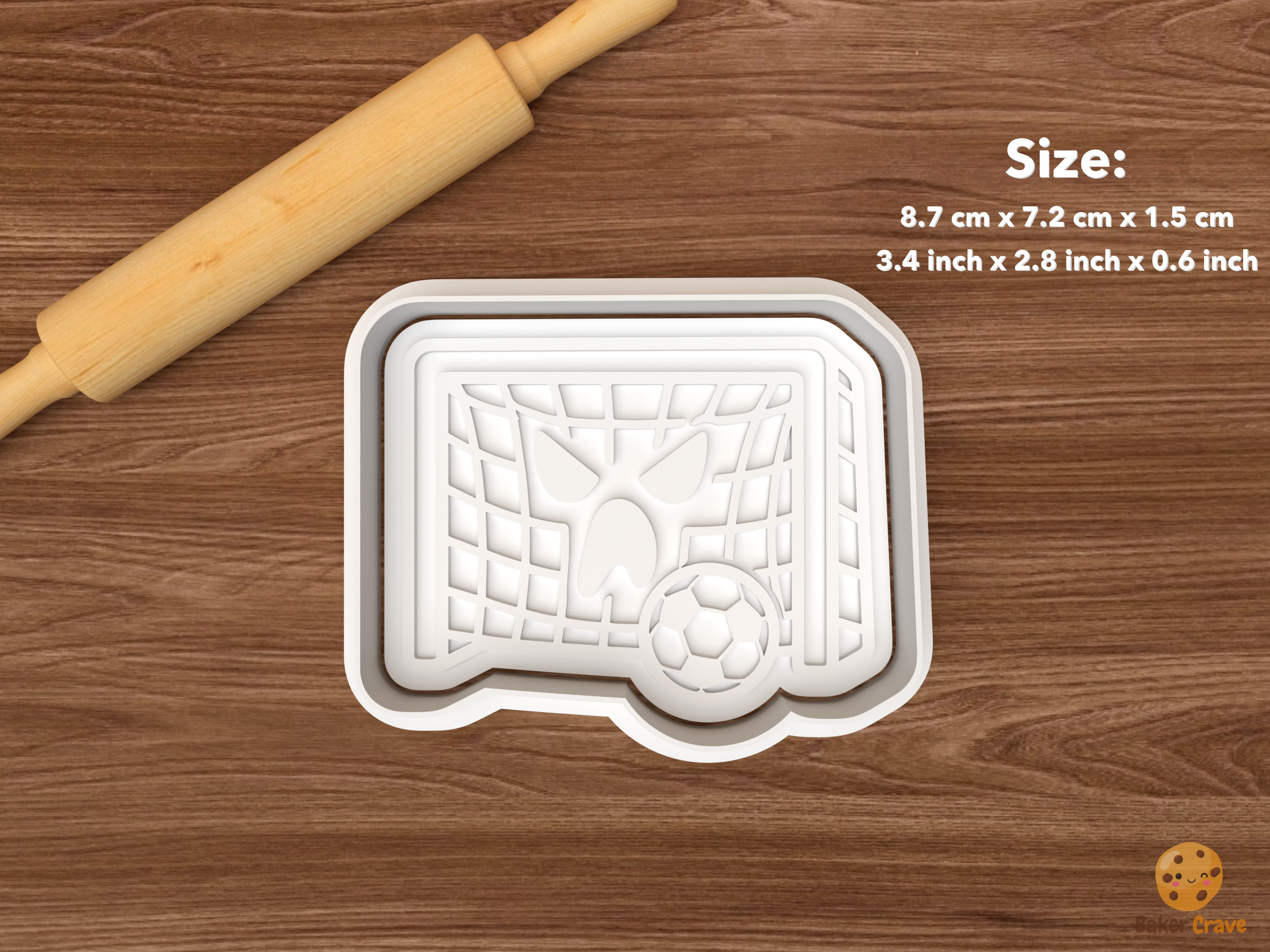Halloween Soccer Cookie Cutter Set STL File - single haunted soccer goal