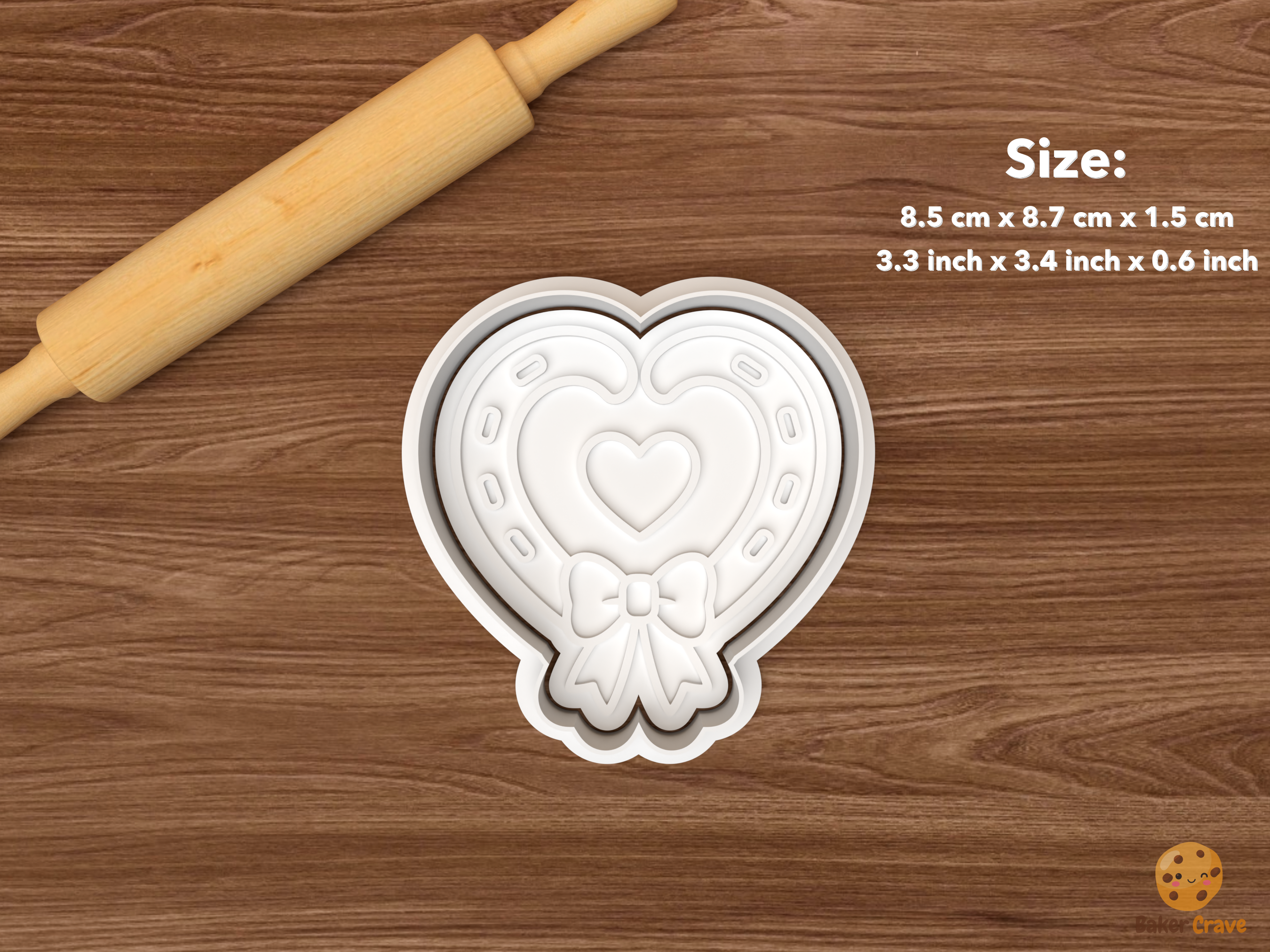 Cowgirl Bride Cookie Cutter Set STL File - single heart horseshoe