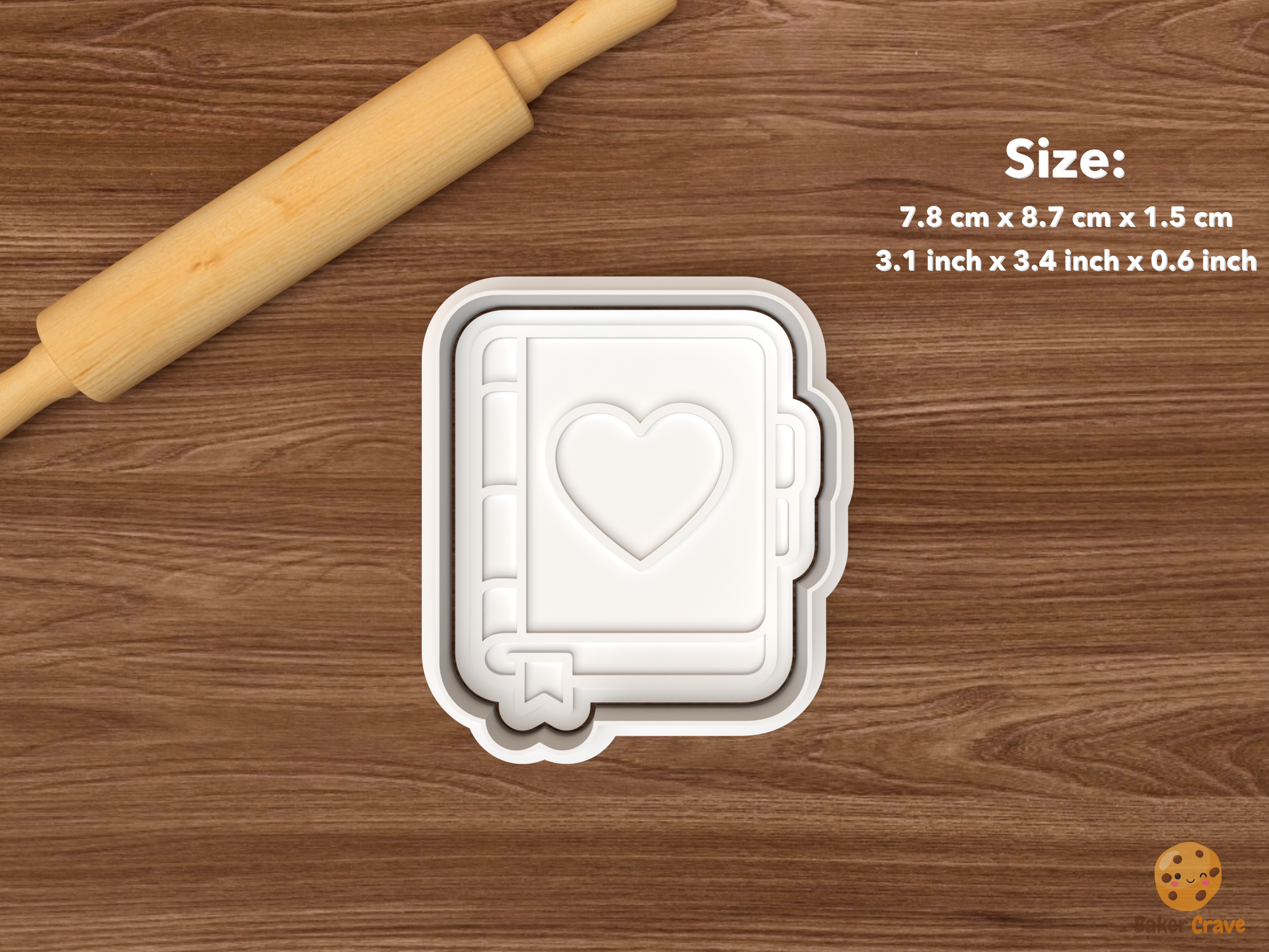 Girl Power Celebration Cookie Cutter Set STL File - single heart notebook