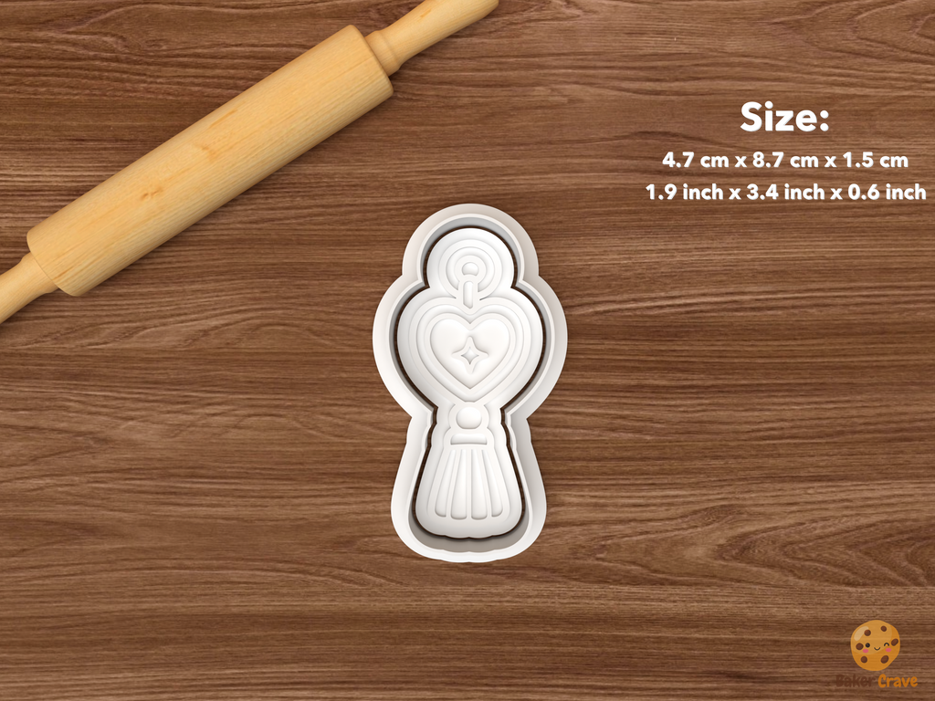 Romantic Stationery Cookie Cutter Set STL File - single heart tassel bookmark