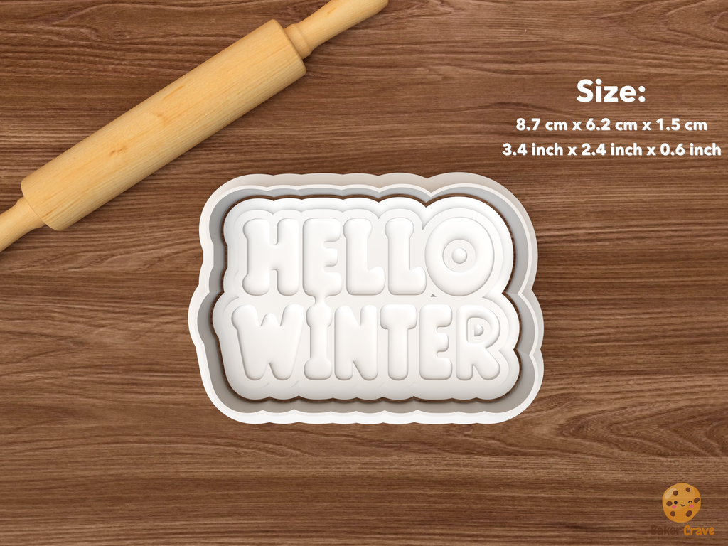 Let It Snow Winter Greetings Cookie Cutter Set STL File