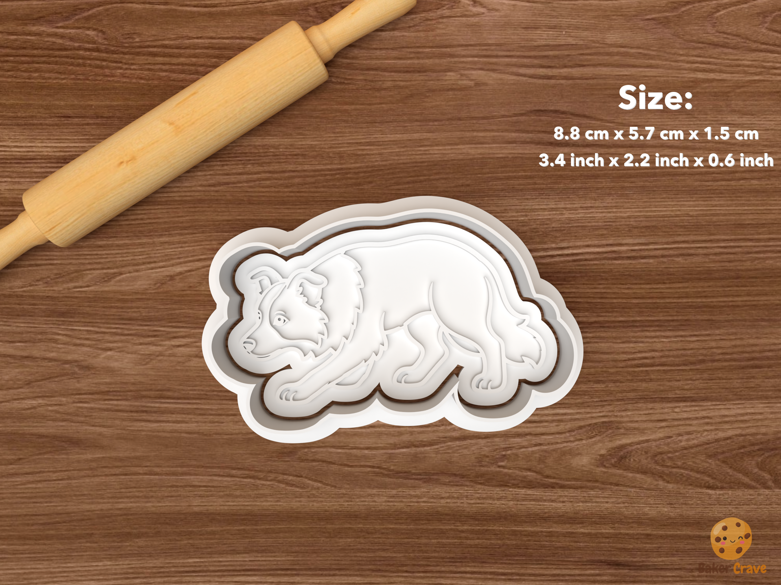 Border Collie Dog Cookie Cutter Set STL File - single herding border collie