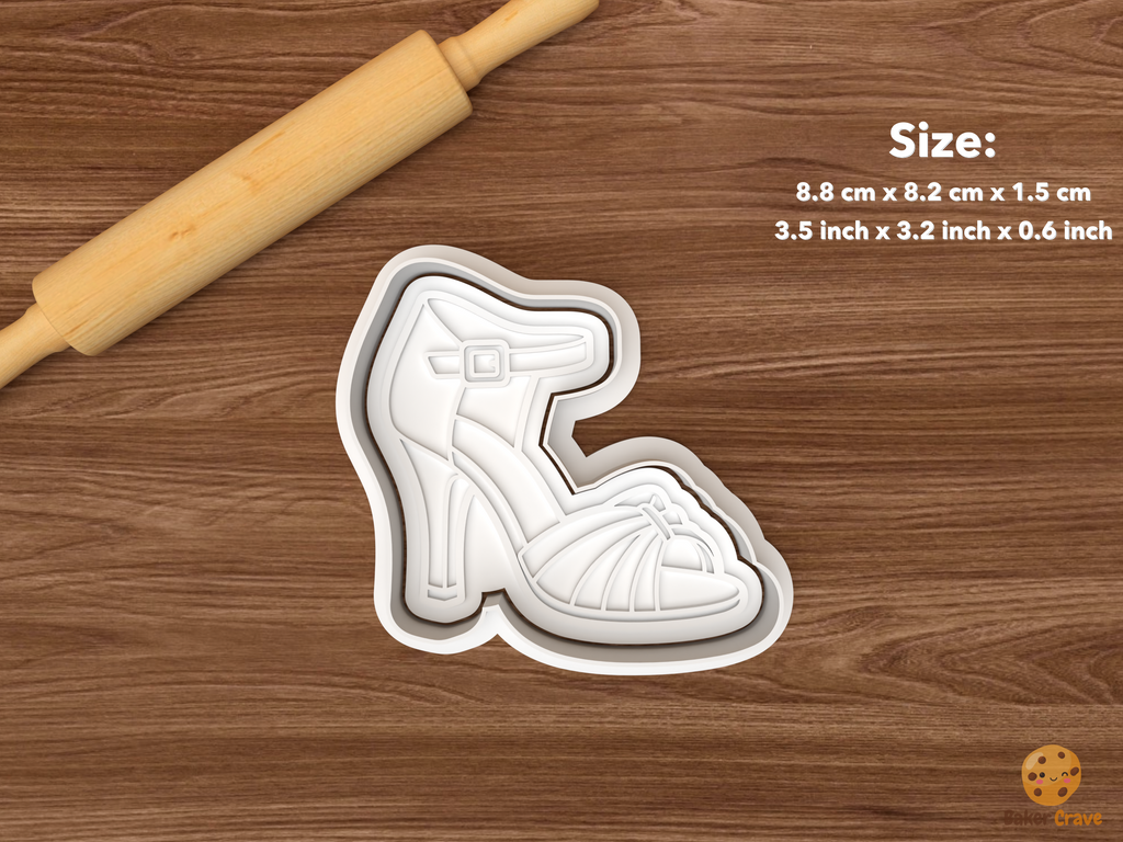 Latin Dance Cookie Cutter Set STL File - single high heel dance shoe